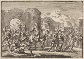 Fransk udsending til sultanen går ind i Jerusalem på hesteryg, 1674