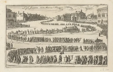 Begravelse af dronning Mary II Stuart, 1695 Lyk-staten Mary Stuart (titel på objekt)