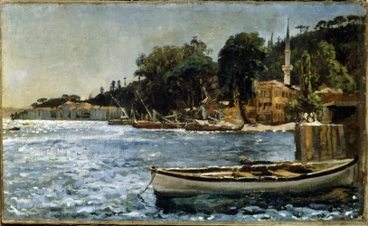 Udsigt over Bebek nær Konstantinopel (i dag Istanbuls distrikt). Udsigt over Bebek nær Konstantinopel. Maleri af Jan Alojzy Matejko (1838-1893)