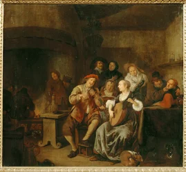 Bønder laver musik (maleri på egetræ)