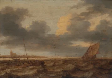Fiskerbåde i uroligt farvande