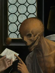 Detalje af Death and the Miser, ca. 1515-21 (olie på panel)