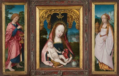 Triptykon med jomfru og barn