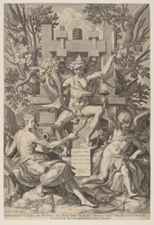 Bacchus siddende på en tønde