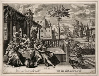 Første Mosebog kapitel 6, vers 9, ca. 1600 (gravering på vævet papir)