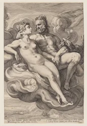 Jupiter og Juno sidder i skyerne, fra Tre parrede guder og gudinder