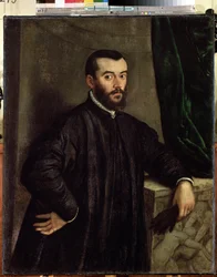 ""Portræt af Andre Vesale (Andreas Vesalius) (1514-1564), anatom og læge til Charles V"" Maleri (efter Tiziano Vecellio sagde Titian (1485-1576) af Jan Stephen van Calcar (1499-cirka 1546)