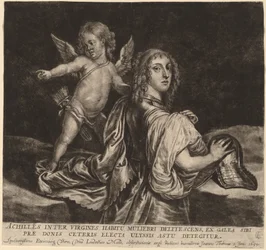 Achilleus som Pyrrha med Amor