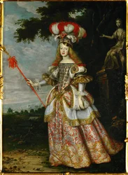 Margarita Teresa, infante af Spanien, i et teaterkostume (kobber)