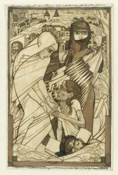 Relief under syndfloden i 1926, symbolsk præsenteret