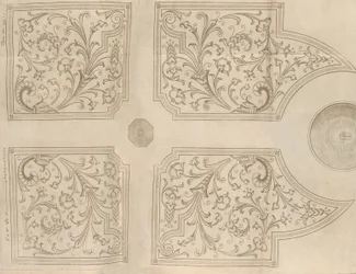 Design til et springvand og fire firkantede parterre til en lysthave, 1651