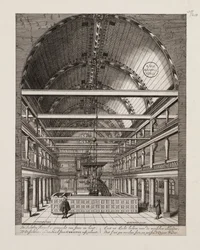 Interiør af den portugisiske synagoge i Amsterdam