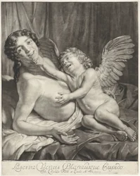 Venus og Amor Lustful Venus og Gentle Cupid (titel på objekt)
