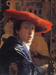 Pige med rød hat, ca. 1665
