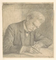 Portræt af J. van der Vegt, skrift