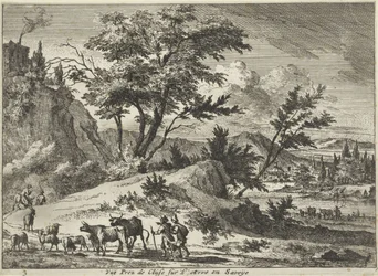 Udsigt over en vej nær Cluses på Arve, Savoie Vue Prez de Cluse sur L´Arve en Savoije (titel på objekt) Ansigter i Savoie (serietitel)