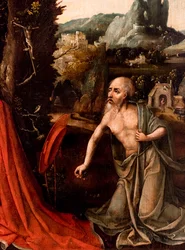 Sankt Hieronymus, detalje, begyndelsen af det 16. århundrede (olie på træ)