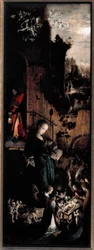 Triptykon med De Hellige Tre Kongers tilbedelse: Jesu fødsel (højre fløj)