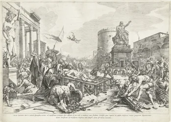 Martelaarschap van heilige Lawrence Salige Lawrence mens (...) er Rom Lawrence (titel på objekt)