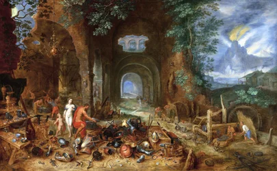 Venus ved Vulkans smedje, 1606-23 (olie på egetræspanel)