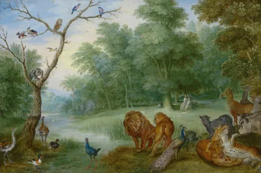 Paradise with the Fall of Man, ca. 1630 (olie på kobber på panel)
