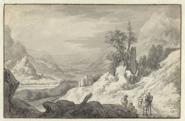 Bjerglandskab med en floddal