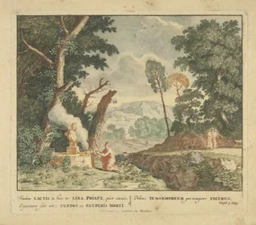 En kvinde bringer et offer til Priapus Scener fra Virgils digtsamling Bucolica (serietitel)