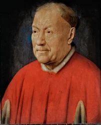 Kardinal Niccolo Albergati, pavelig udsending i de spanske Nederlande ... (olie på egetræ)