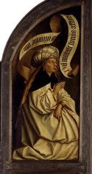 Gent-altertavlen. Tilbedelse af det mystiske lam: Erythraean Sibyl, 1432.
