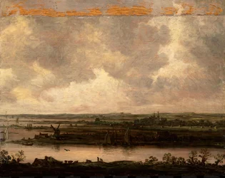 Panoramaudsigt over floden Spaarne og Haarlemmermeer