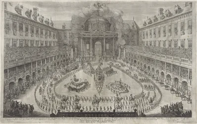 Karrusel i Hofburg i Wien Ballet til hest i anledning af brylluppet mellem kejser Leopold I og Margaret Theresa af Spanien (serietitel)