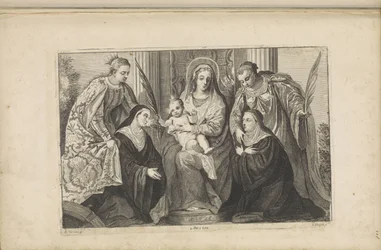 Maria med Kristusbarnet, Saint Lucia, Saint Catherine of Alexandria og to grundlæggere