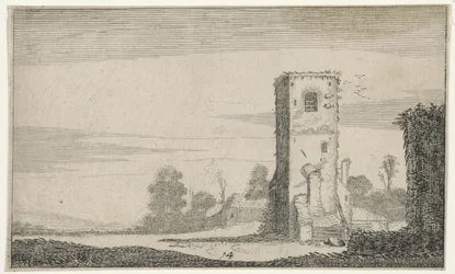Ruïne af en toren i et landskab Ruiner (serietitel) (serietitel)