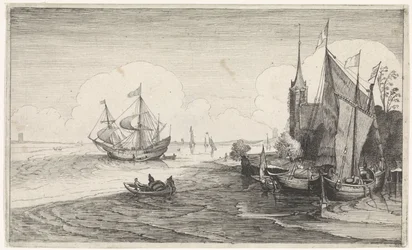 Skibe ud og kyst ved en kirke Seascapes (serietitel)