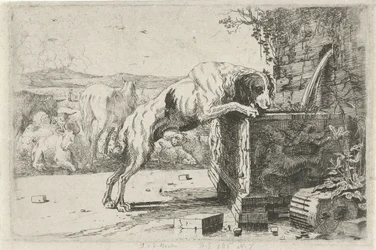 Hund ved et springvand Dyr (serietitel) Zoographiam (serietitel)