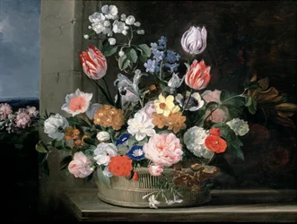 Blomster i en kurv, 1650-56
