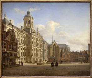 Dæmningen med det nye rådhus i Amsterdam