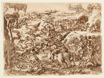 Recto: kamp mellem pygmier og kraner; Verso: Inskription vedrørende Plinius The Elder