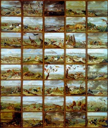 Dyr Tabel, der viser rum svarende til forskellige dyrearter. Maleri af Jan Van Kessel (1626-1679) Madrid fra det 17. århundrede, Prado Museum