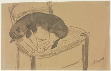 Sleeping Cat recto Torso of a Nude Woman verso, første tredje 1900-tallet.