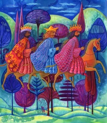 De tre kongers jul, 2004, (blæk og gouache)
