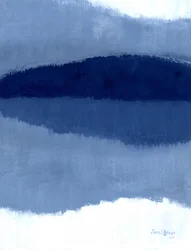 Abstrakt med San Juan-øerne, ca. 2021 (kasein på papir)