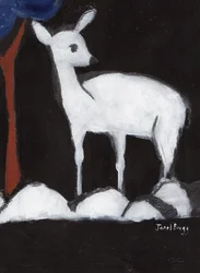 Deer from Washington Park II, ca. 2017 (trækul, gesso og kasein på papir)