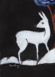 Deer from Washington Park, ca. 2017 (trækul, gesso og kasein på papir)