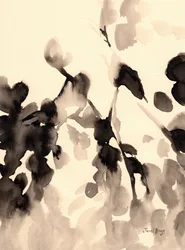 Leaves Abstract in Ink II, ca. 2019 (blæk på papir)