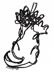 Rosetta Cat in Motion, ca. 2025 (kul på papir)