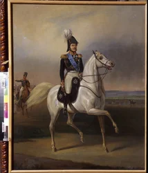 Ivan Fyodorovich Paskevich (1782-1856), greve af Erivan, vicekonge af Polen. (Ivan Fyodorovich Paskevich, greve af Erivan, vicekonge i kongeriget Polen). Maleri af January (Janvier) Suchodolski (1797-1875), olie på lærred, ca. 1830. Polsk kunst, ca.