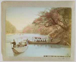 Chiborino-Fuchi (dyb pool) i Arashiyama, Japan (håndfarvet sort/hvid foto)