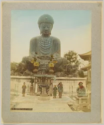 Daibutsu i Kobe, Japan (håndfarvet sort/hvid foto)