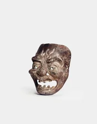 En Gigaku-maske af træ (træ)